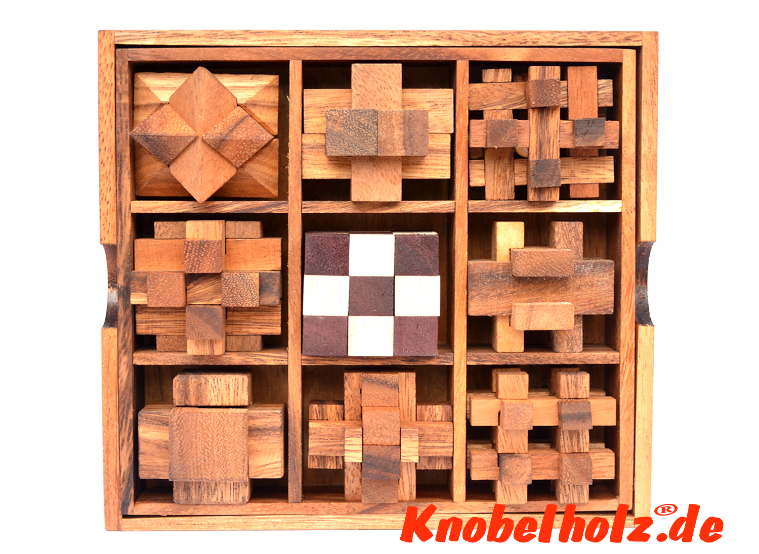 Деревянная головоломка подарочная коробка с 9 головоломками