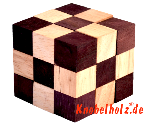 snake cube natur braun small aus der snake cube level box samanea holz puzzle collection