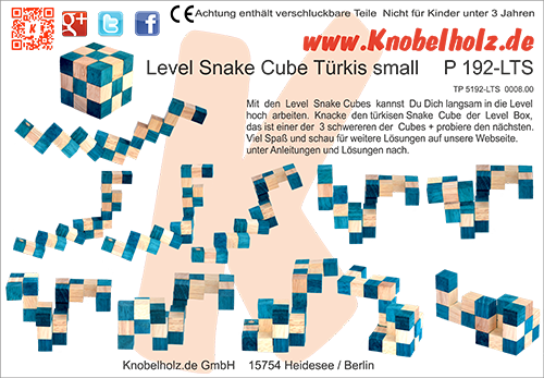 Soluzione per la stampa del cubo Snake Turquoise piccolo la casella di livello del cubo di serpente