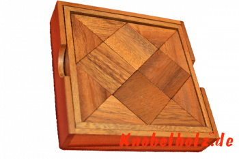 Tangram 2 Level Box mehr Figuren mit Vorlagen Holzpuzzle mit über 1200 Möglichkeiten Variante in Monkey Pod Box
