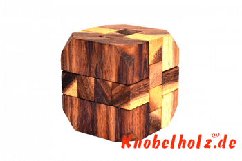 Diamond Cube 3D Puzzle Holzteilen für eine Person in den Maßen 4,8 x 4,8 x 4,8 cm, samanea wooden puzzle brain teaser