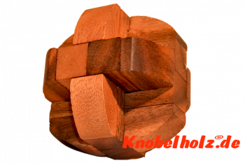 Diamond Cube large Gara Interlock Holzpuzzle mit Teilen aus Holz, 3D Puzzle, Geduld Puzzle, Denkspiel in den Maßen 9,0 x 9,0 x 9,0 cm, samanea brain teaser puzzle