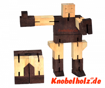 Puzzleman is a moderately difficult puzzle and is ideal for adults and older children. Comes in natural wood, the cube measures 6.5x6.5x6.5cm samanea cubeboter puzzle