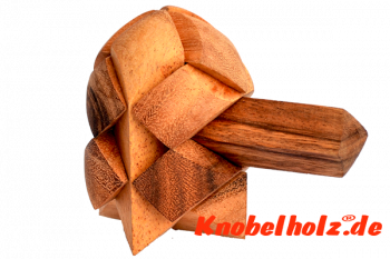 Pokum Cube Puzzle erster Schritt, Interlock Knobelspiel ein Cube Puzzle aus Holz mit den Maßen 5,5 x 5,5 x 5,5 cm samanea wooden brain teaser